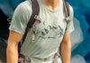 Glacial Flow T-shirt, with blue glacier ice backdrop