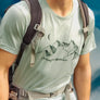 Glacial Flow T-shirt, with blue glacier ice backdrop