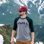 red mount juneau hat, on mt juneau peak, alaska.