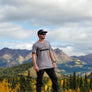 Dog Musher T-Shirt, in front of Mushers monument in Denali AK