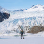 Juneau Alaska Script Hoodie at the glacier