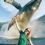 Juneau Breaching Whale T-Shirt by statue