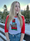 A Stellar Christmas Tee - Ladies Baseball Crop Tee