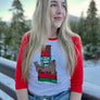 A Stellar Christmas Tee - Ladies Baseball Crop Tee