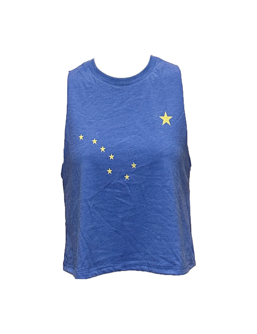 Alaska Flag Blue Crop Tank - Ladies