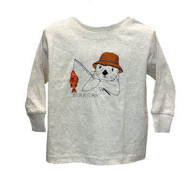 Otter Be Fishin Toddler Long Sleeve Tee