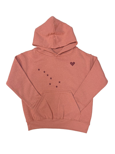 Alaska Flag Heart Hoodie - Youth
