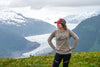Flowing Glacier T-Shirt on thunder mountain with views of Mendenhall Glacier