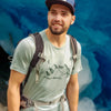 Glacial Flow T-shirt, with blue glacier ice backdrop