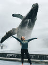 Juneau Alaska Script Hoodie by breaching whale statue